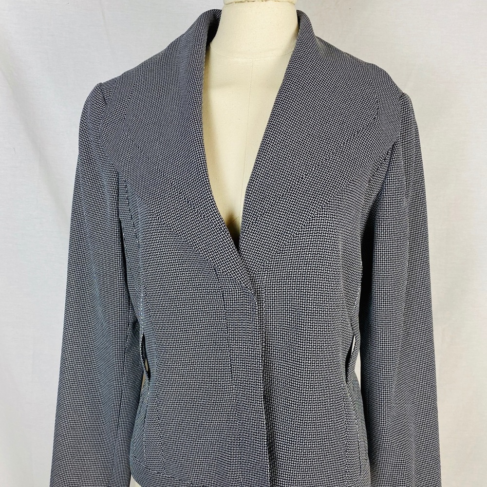 Calvin Klein Black White Blazer Oversized Collar